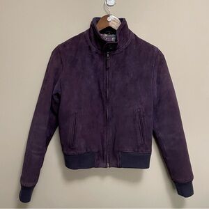 Altea Vintage Purple Suede Leather Bomber Jacket Women’s Italian 40 or Small